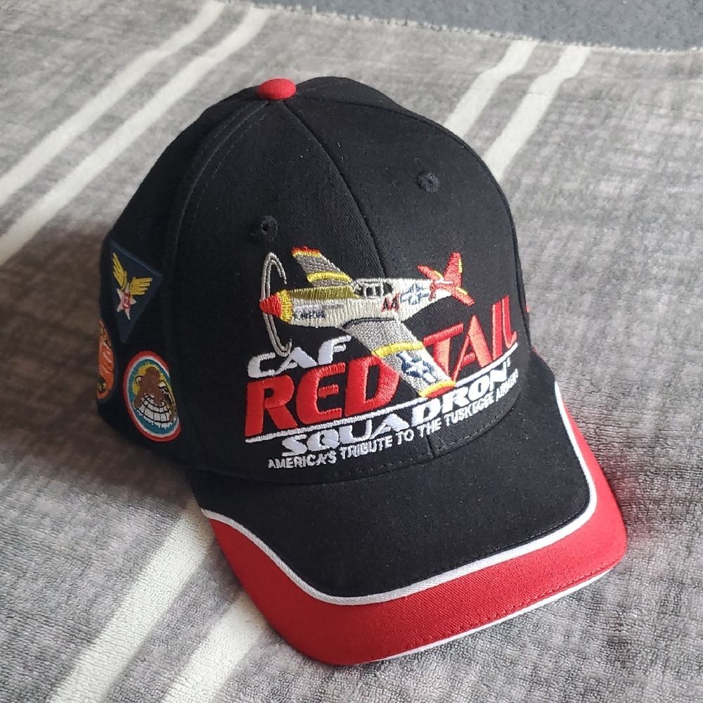 CAF Red Tail Squadron Tuskegee Airmen Tribute Cap – WWII Fighter Plane Embroider